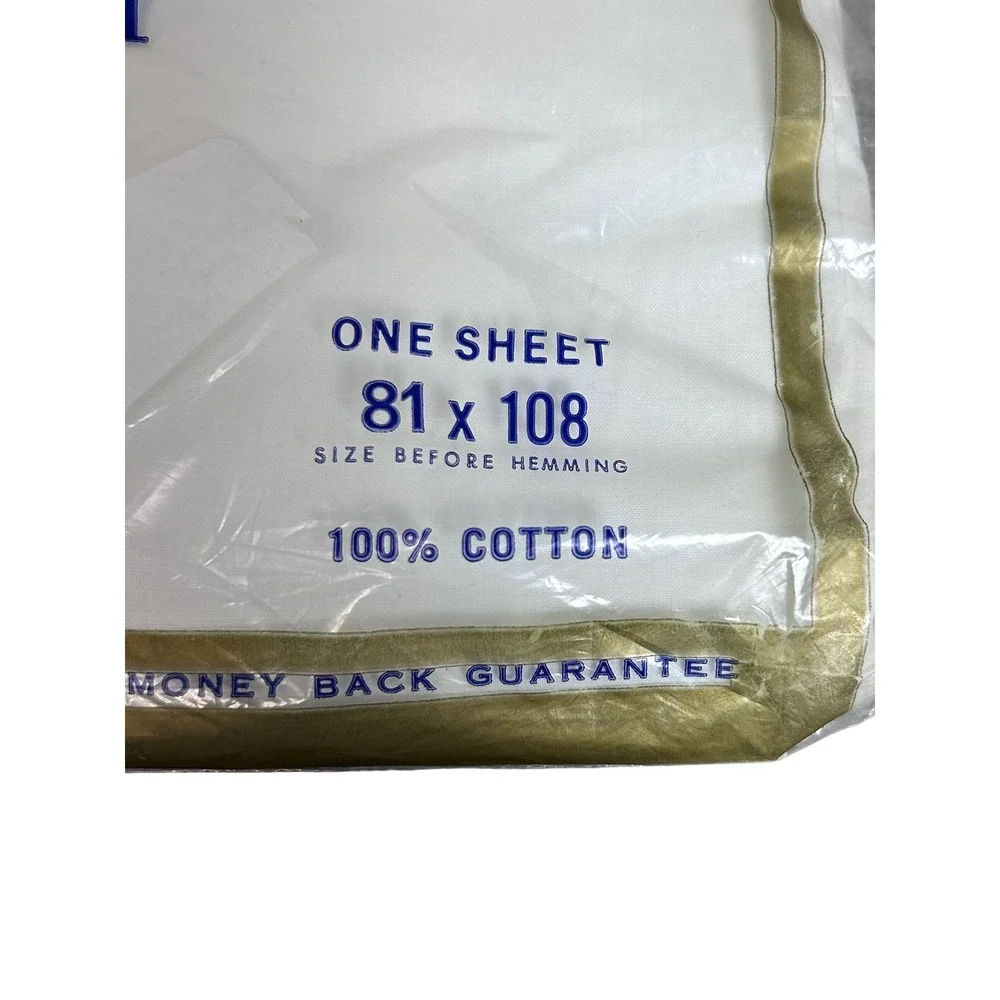 Arlans Luxury Smooth Combed Percale Sheet 81 x 108 Vintage‎ New in Package Full